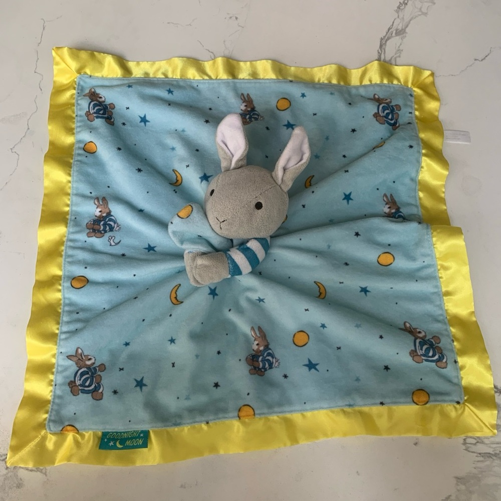 Goodnight Moon Plush Bunny Lovey Security Blanket 16” Satin Edge 2011